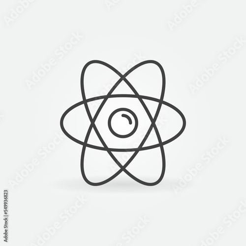 Atom vector concept linear minimal icon or symbol