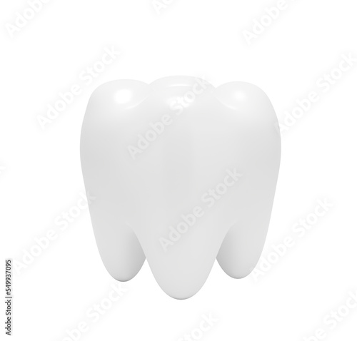 Fototapeta Naklejka Na Ścianę i Meble -  the dental model of a tooth, 3d render illustration concept of dental examination of teeth, dental health and hygiene isolated on white background