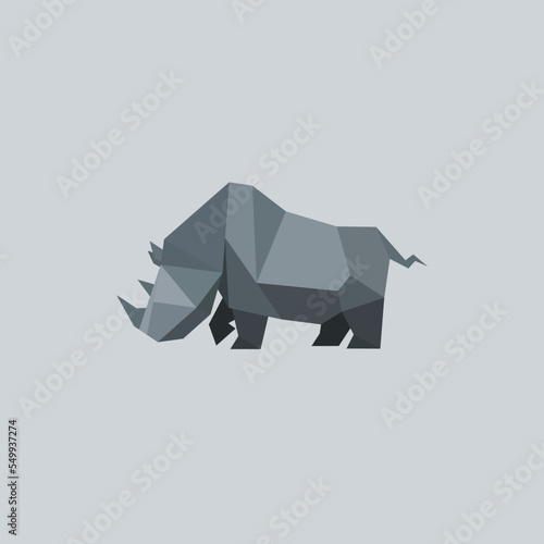 low poly rhino logo