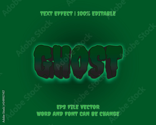 green ghost 3d vector editable text effect