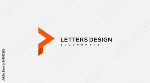 letter P alphabet logo design illustration vector icon