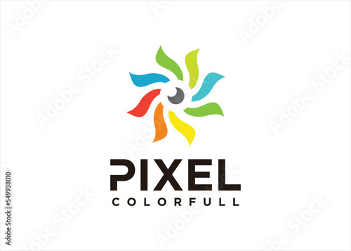 flower logo abstract camera