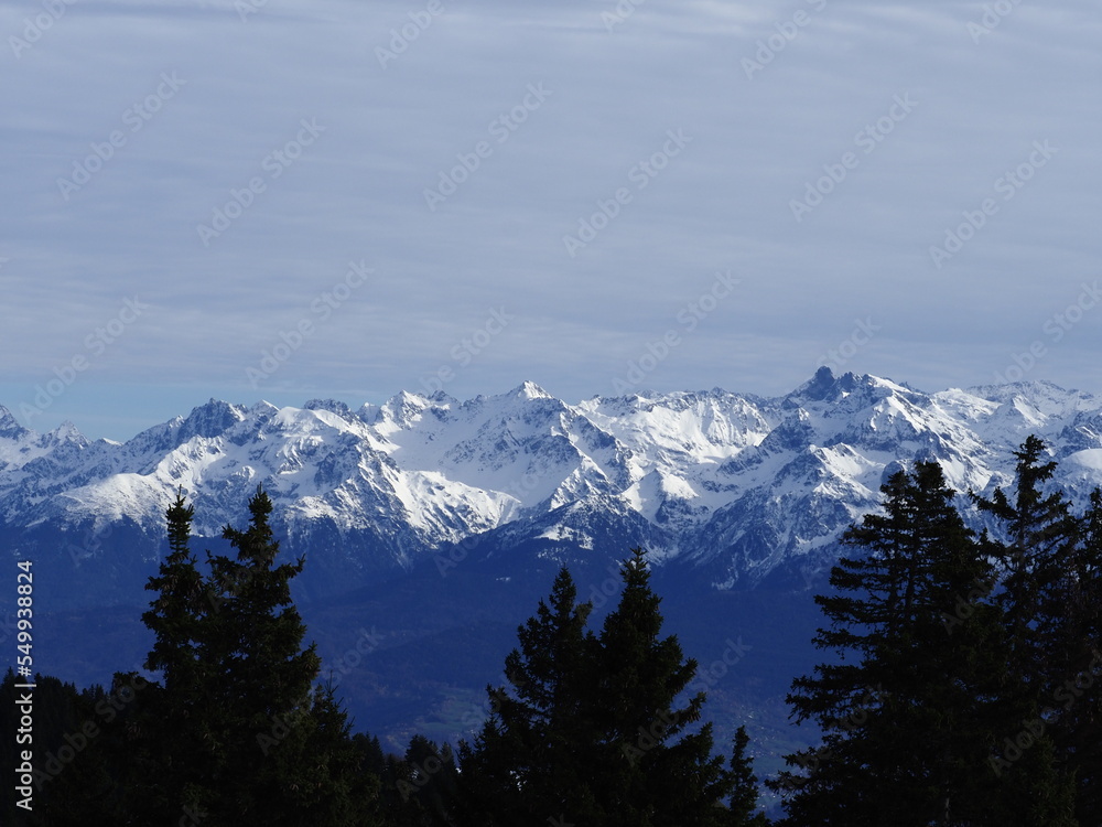 Panorama des alpes à partir du massif du Vercors