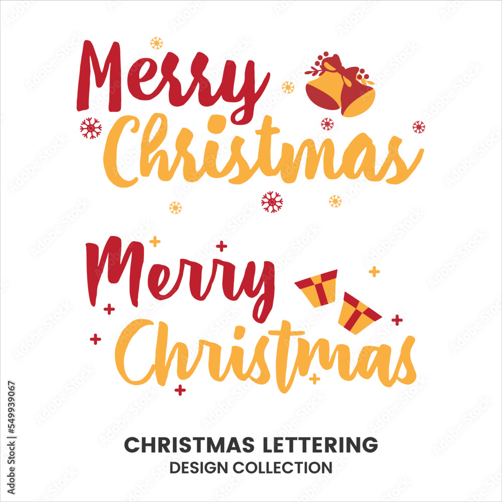 Christmas lettering badge on white background design template