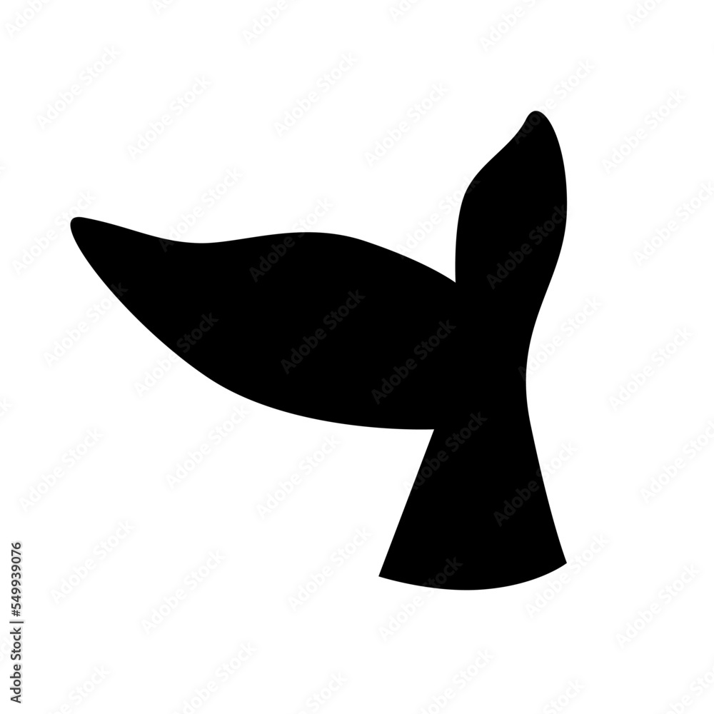 A Vector of Marine Whale's Tail Silhouette A Vector of Marine Whale's Tail Silhouette