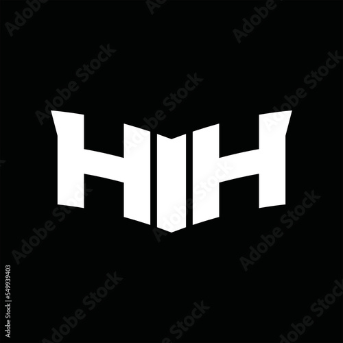 HH Logo monogram with shield slice shape design template