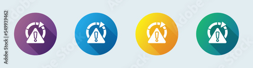 Risk solid icon in flat design style. Exclamation signs vector illustration.