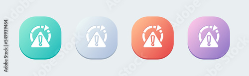 Risk solid icon in flat design style. Exclamation signs vector illustration.