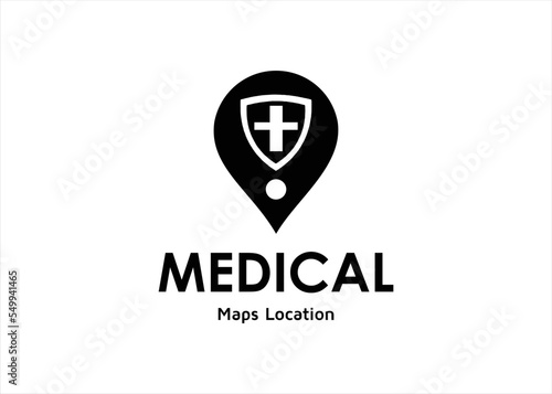 medical hospital clinics map location logo icon pin point