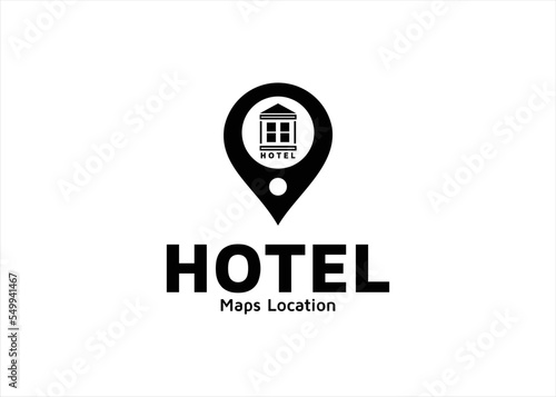 hotel maps location logo icon symbol