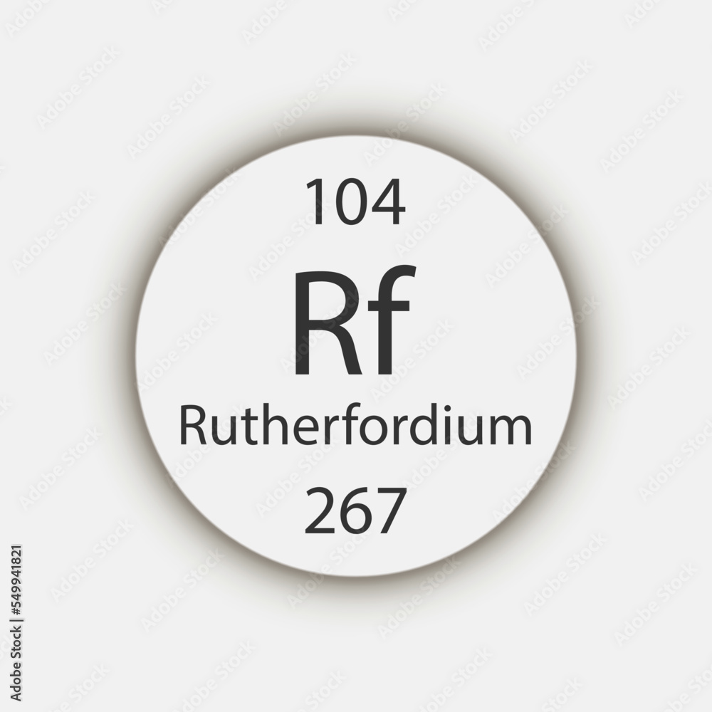 Rutherfordium symbol. Chemical element of the periodic table. Vector illustration. Rutherfordium symbol. Chemical element of the periodic table. Vector illustration.