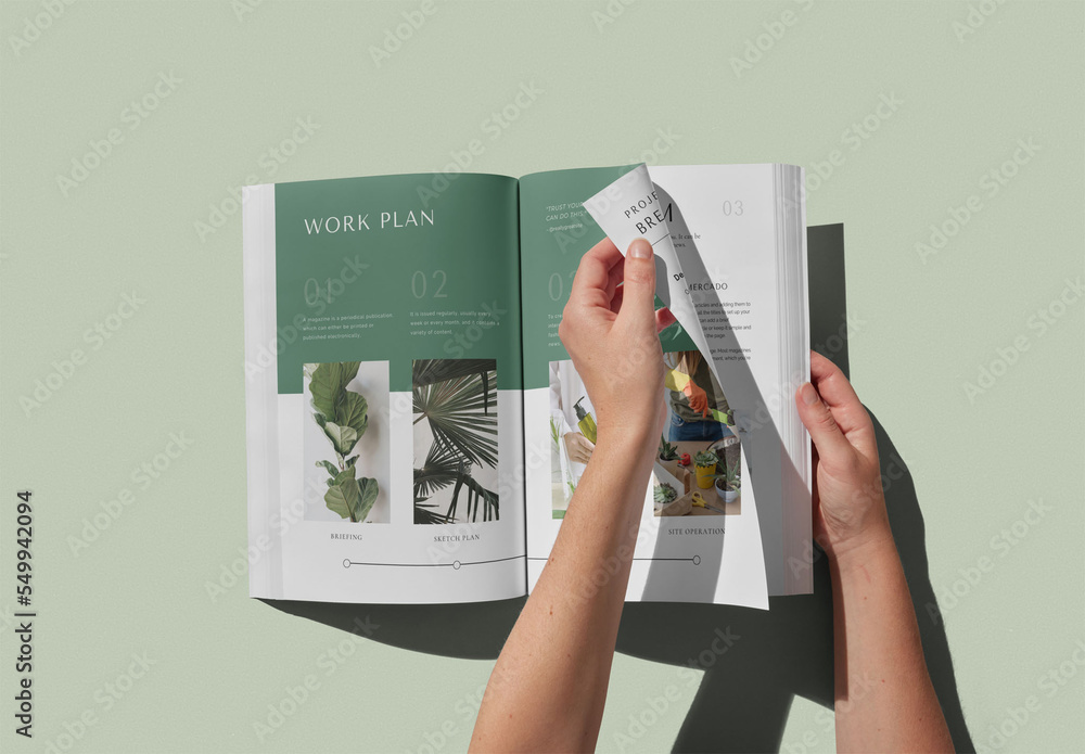 Hand Turning a Page of an A4 Magazine Mockup With Custom Colors Stock ...