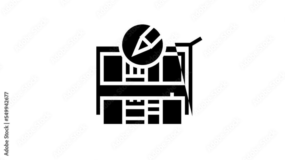 kitchen design room interior line icon animation kitchen design room interior line icon animation