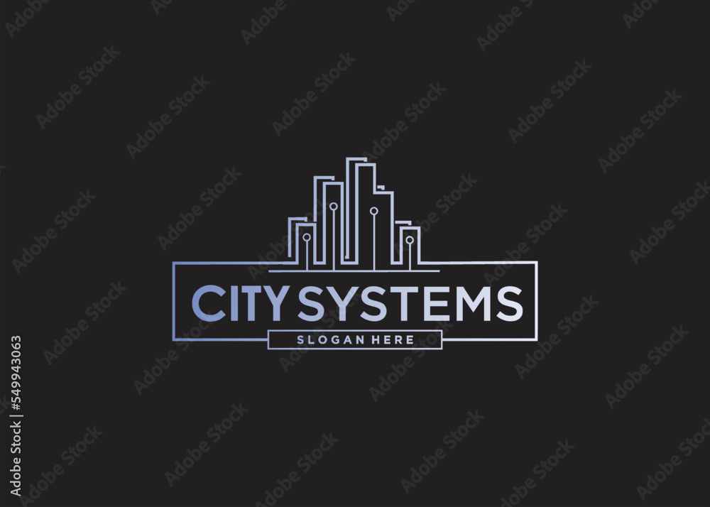 city system technology logo network 