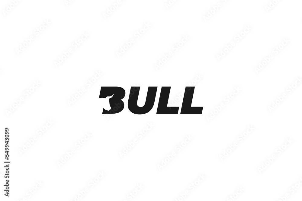 Creative letter b bull logo design vector template illustration