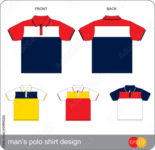 Man's polo shirt design Vector template 