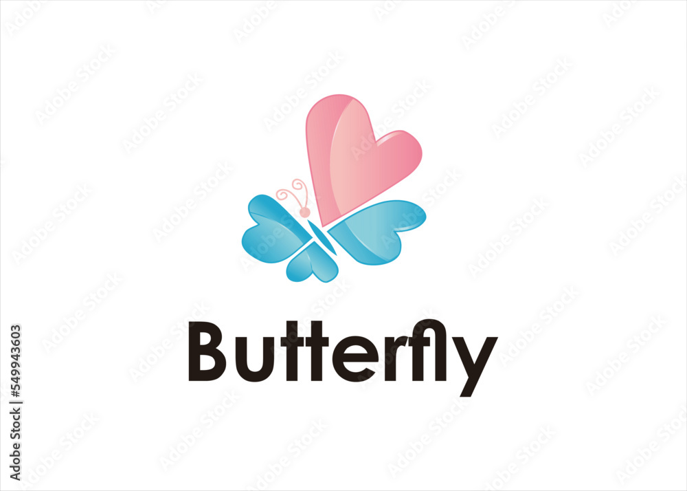butterfly animal beauty fly logo design
