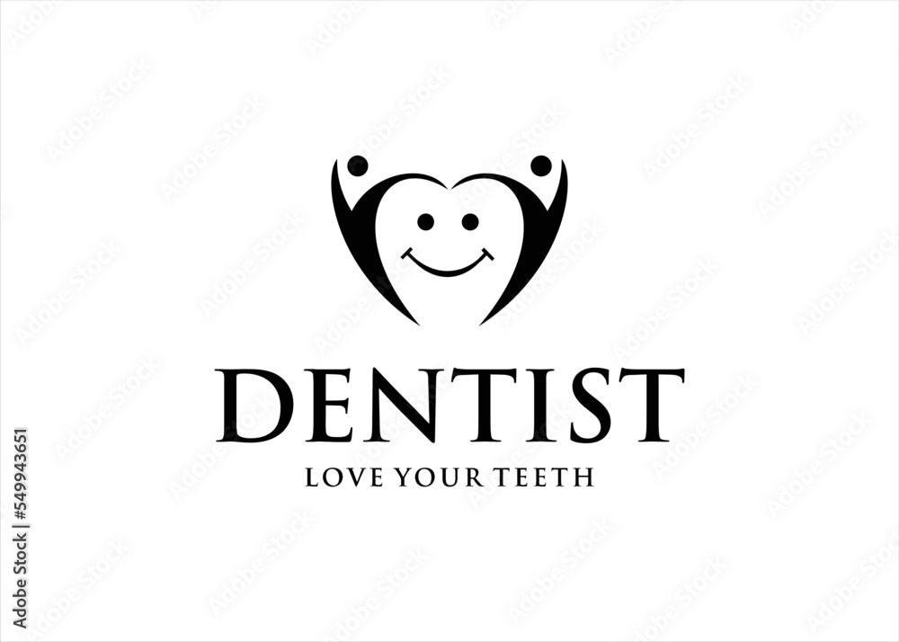 dental logo design love teeth concept dental logo design love teeth concept
