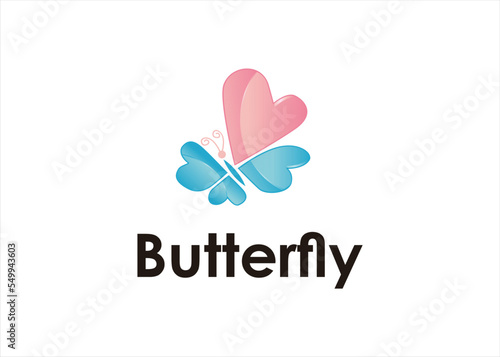 butterfly animal beauty fly logo design