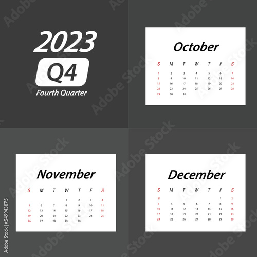 Q4 Fourth Quarter of 2023 Calendar
