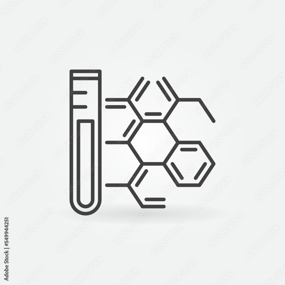 Test Tube with Chemical Compound vector concept line icon Test Tube with Chemical Compound vector concept line icon