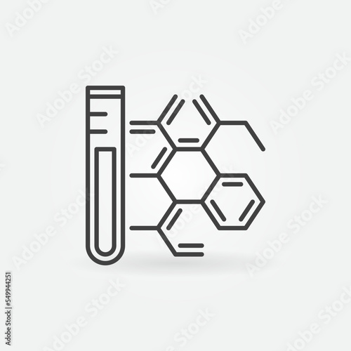 Test Tube with Chemical Compound vector concept line icon