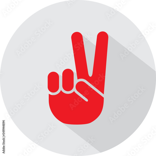 Vector peace sign - hand showing two fingers