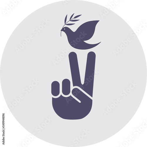 Vector peace sign - hand showing two fingers