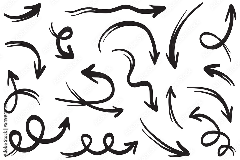 set of hand drawn arrows .Vector doodle design elements. Illustration on white background.for business infographic, banner, web and concept design. set of hand drawn arrows .Vector doodle design elements. Illustration on white background.for business infographic, banner, web and concept design.
