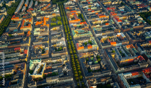 Helicopter View Above Central Stockholm, Sweden photo