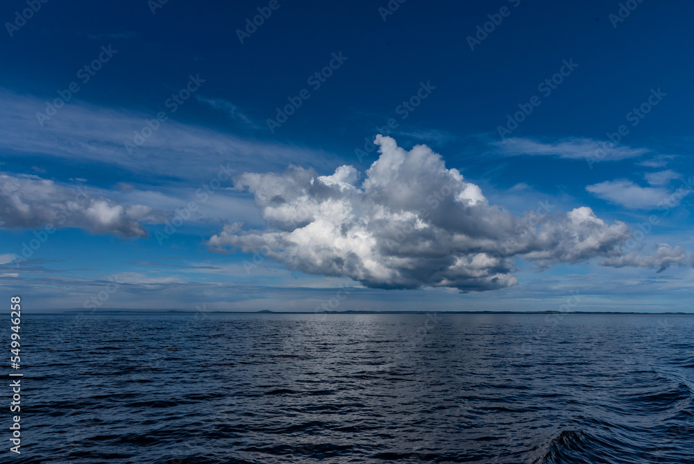 Fototapeta premium Panoramic view of the White Sea near the Solovetsky Islands, Russia