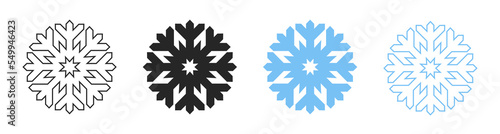 Fototapeta Naklejka Na Ścianę i Meble -  Snowflake - vector icon. Snow symbol. Winter sign. Weather symbol. Snowflake icon. Vector illustration