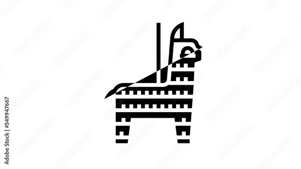 pinata mexican line icon animation pinata mexican line icon animation