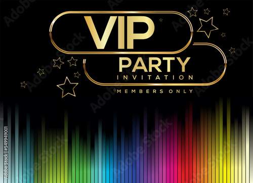 Illustration design invitations to the VIP party gold and black background