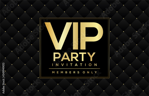 Illustration design invitations to the VIP party gold and black background