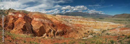 Colored mountains in the south of Altai, desert climate, panoramic view © Valerii