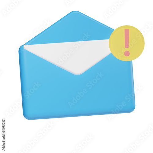 Message Notification Ecommerce 3D icon photo