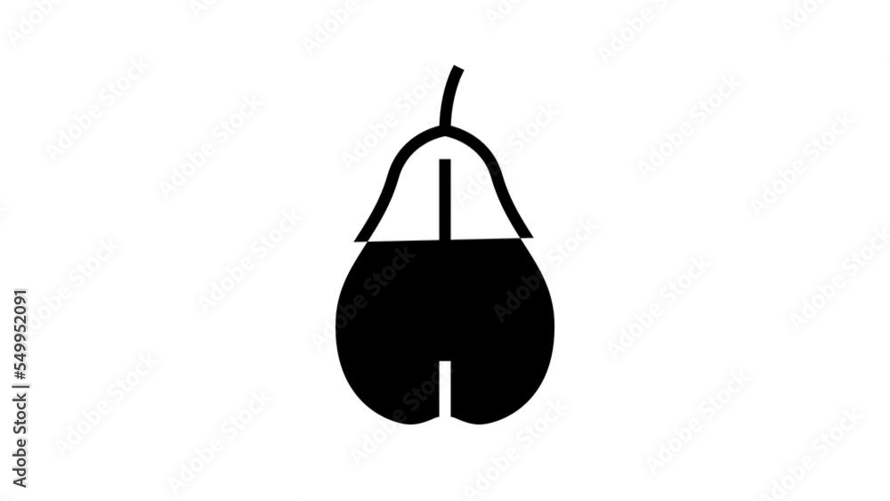 pear cut one line icon animation pear cut one line icon animation