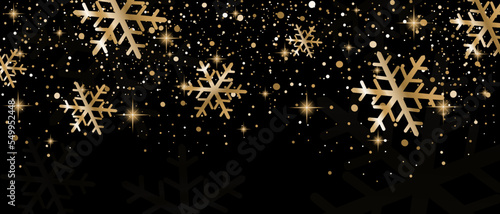Seamless vector holiday decoration. Winter season silver and gold ornaments isolated on transparent. Strings with sparkling glitter stars, snowflakes and balls. For Christmas banners, anparty posters.