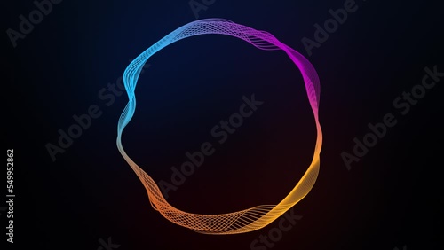 Vibrant circle line wave spectrum animation for opening logo with empty space photo
