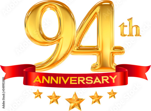 94th year anniversary gold number