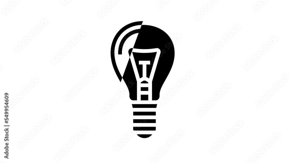 glass light bulb line icon animation glass light bulb line icon animation