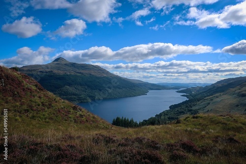 View of Loch Lomond lake and surrounding mountains, Scotland © free2trip