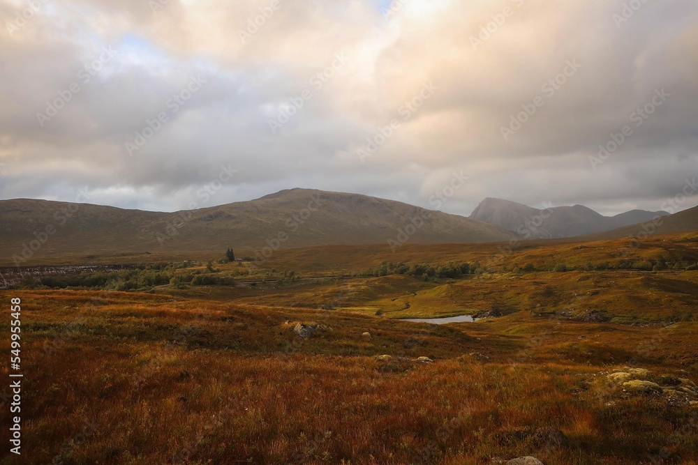 Highlands autumn landscape view near Kinlochleven, Scotland Highlands autumn landscape view near Kinlochleven, Scotland