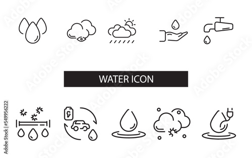 water icon and save water and nature icon design illustration