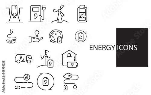 energy icon design power and electric green power illustration icon design