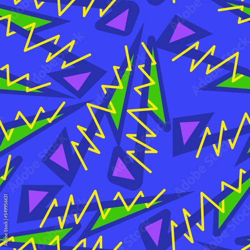 Seamless abstract urban pattern with curved lines and geometry triangle elements