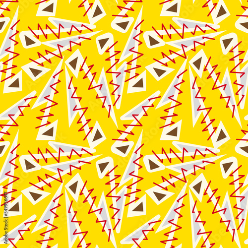 Seamless abstract urban pattern with curved lines and geometry triangle elements