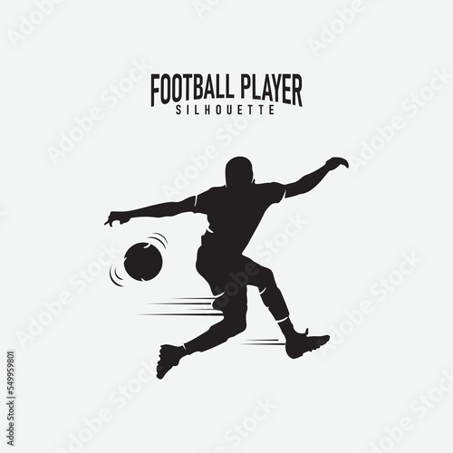 soccer player silhouette with football