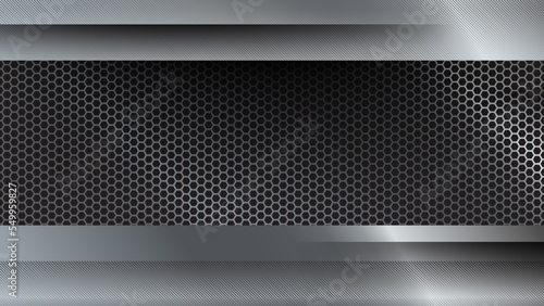 Abstract background dark with carbon fiber texture vector illustration and metal texture. Vector abstract graphic design banner pattern presentation background wallpaper web template.
